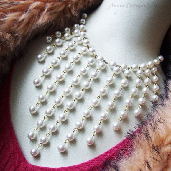 Hand Made - Elegant Pearl Necklace - Picture 1 of 5